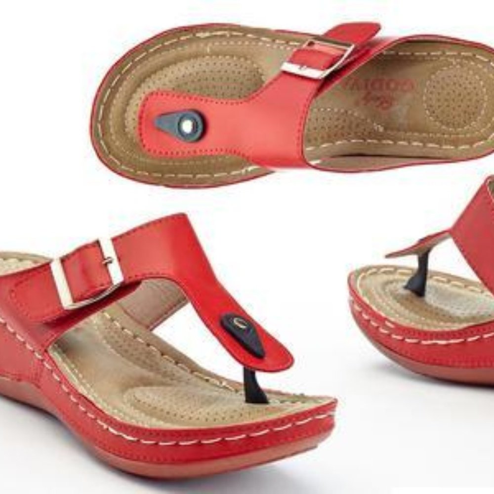 Lady Godiva Jada Women'S Comfort Wedge Thong Sanda